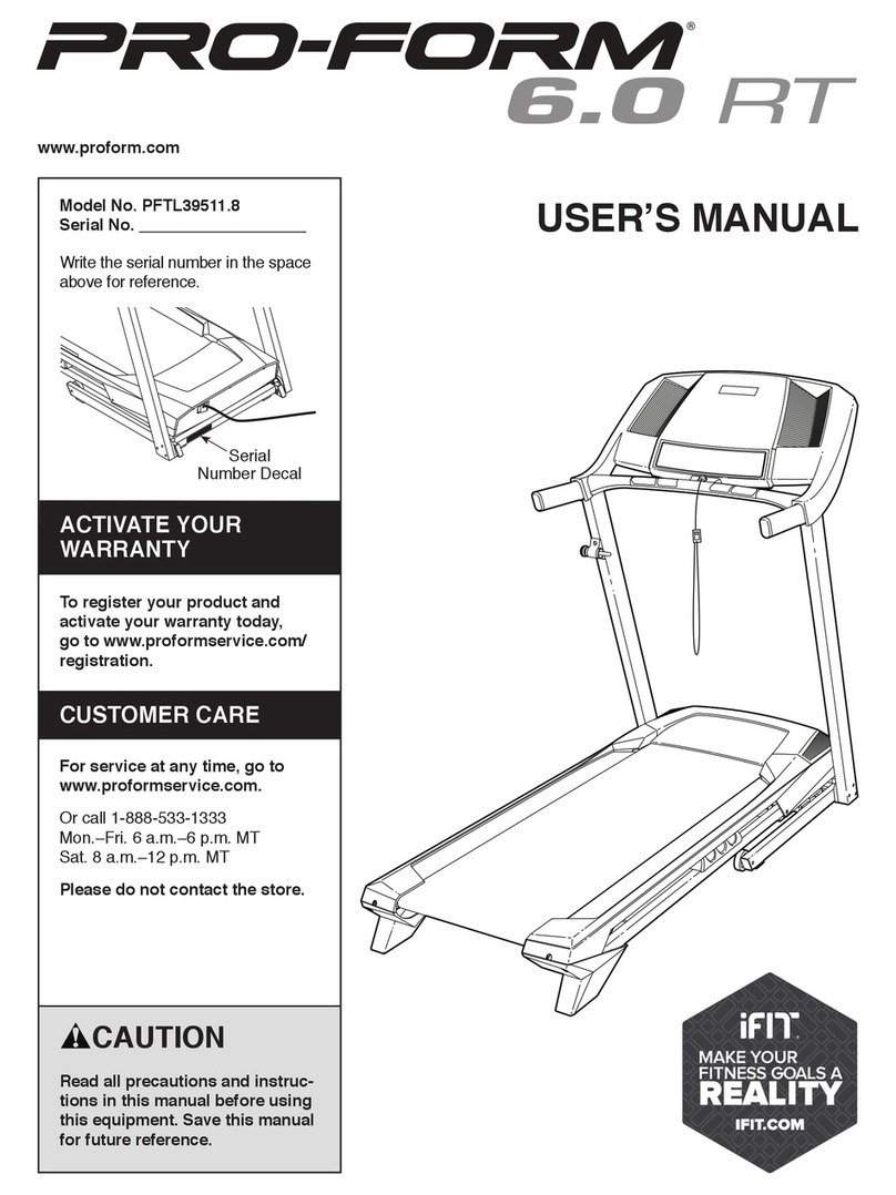 ICON PRO-FORM 6.0 RT User manual