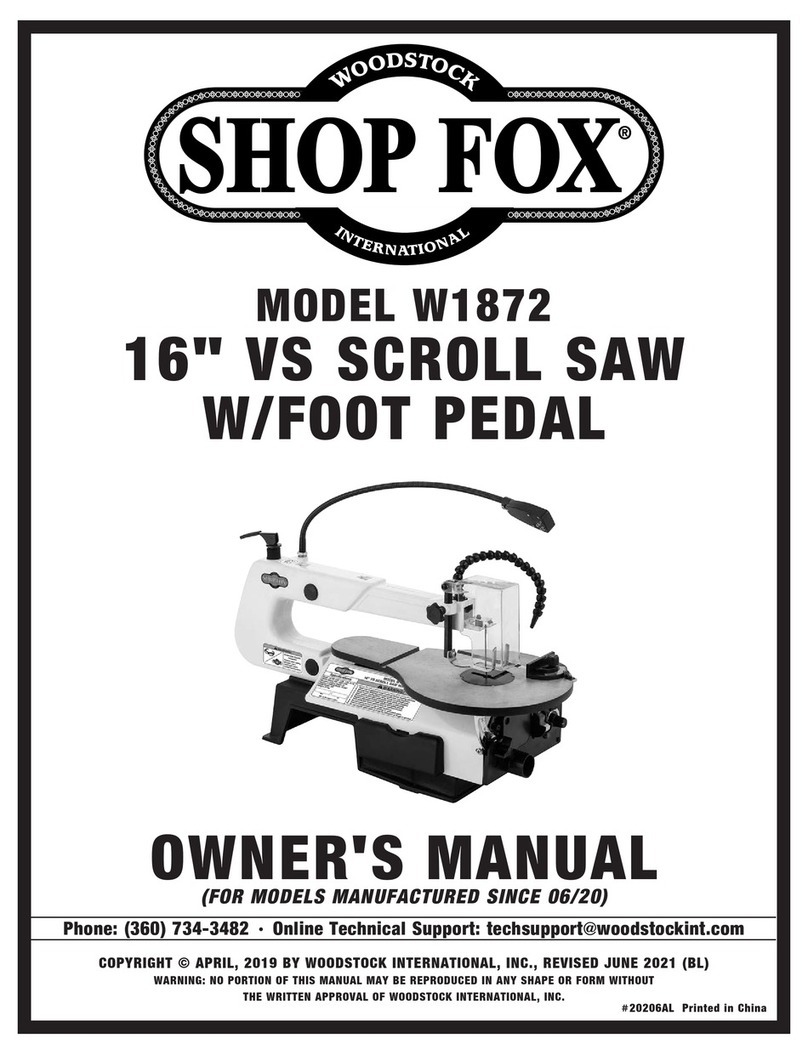 Woodstock SHOP FOX W1872 owner's manual