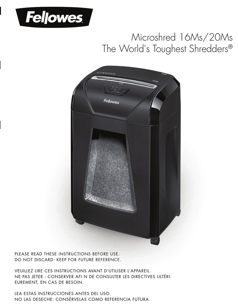 Fellowes Microshred 16Ms quick start guide
