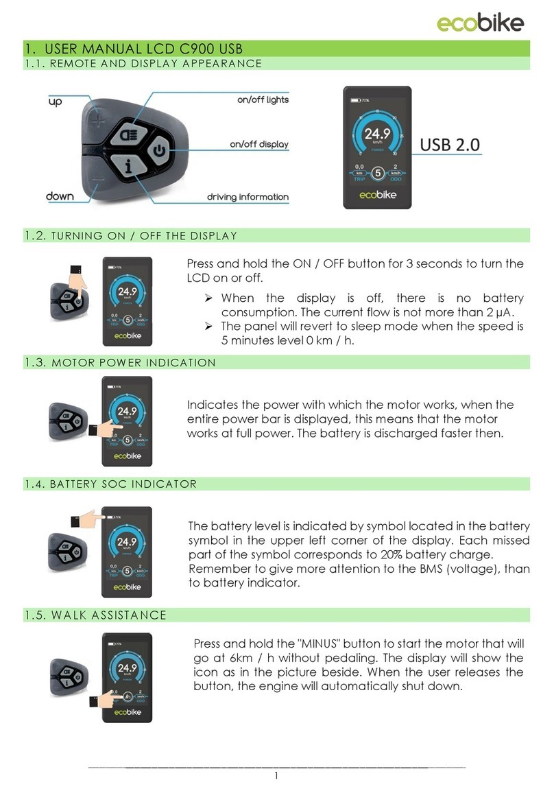 Ecobike LCD C900 USB user manual