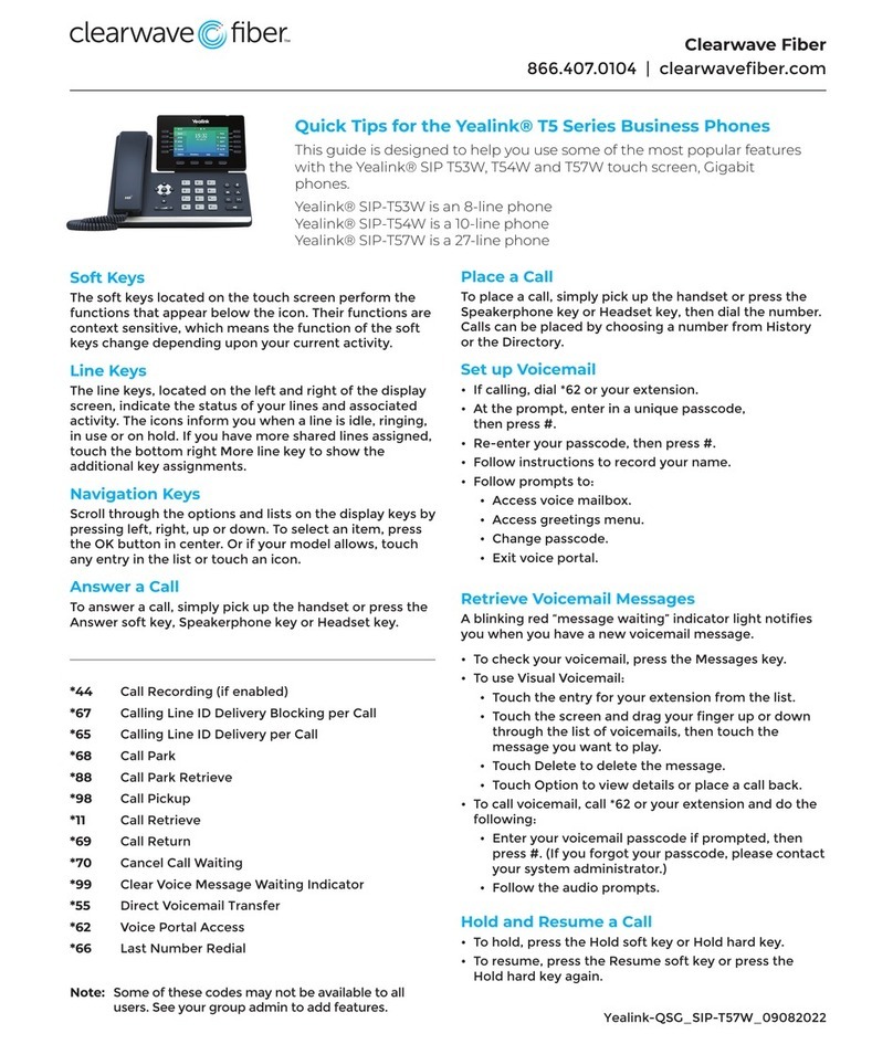 Yealink T5 Series Quick tips