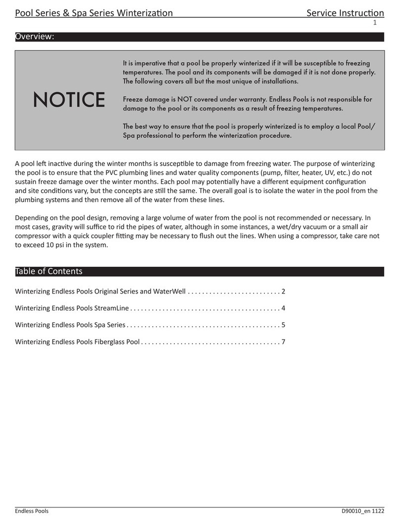 Endless Pools Winterizing Pool Series Service instruction