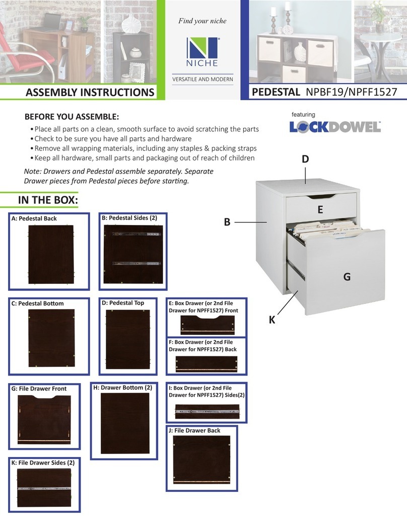 Niche PEDESTAL LOCKDOWEL NPBF19 User manual Niche PEDESTAL LOCKDOWEL NPBF19 User manual