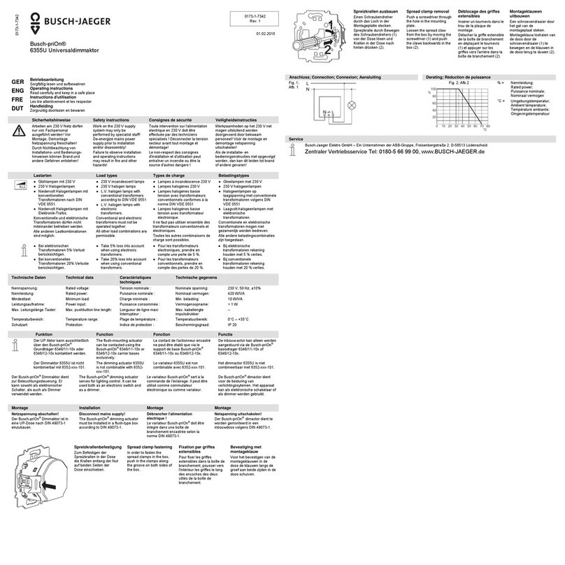 Busch-Jaeger Busch-priOn 6355U operating instructions