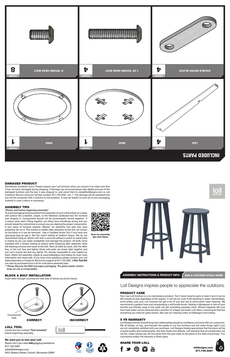 Loll Designs NORM 100187346 Assembly instructions Loll Designs NORM 100187346 Assembly instructions