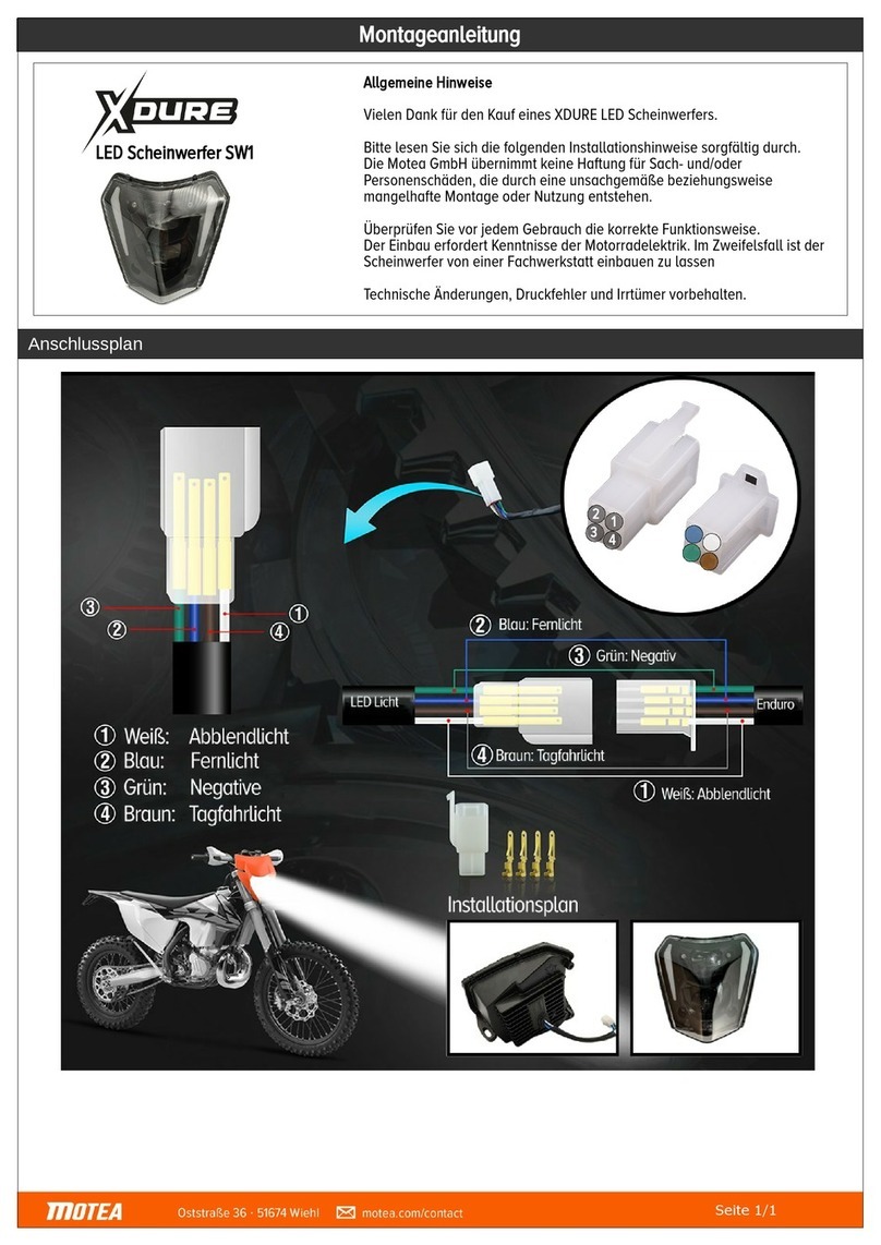 motea XDURE SW1 Mounting instruction