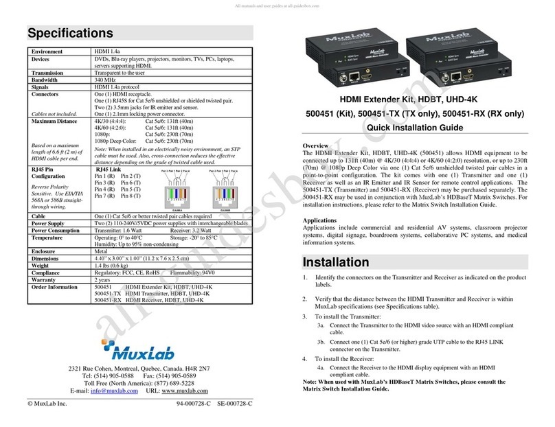 MuxLab 500451 Quick installation guide