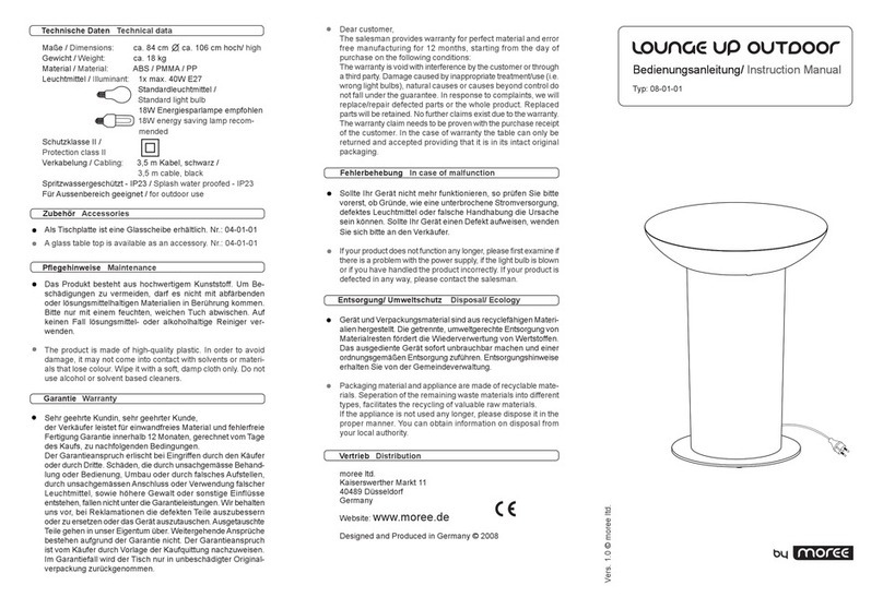 Moree lounge up outdoor 08-01-01 instruction manual
