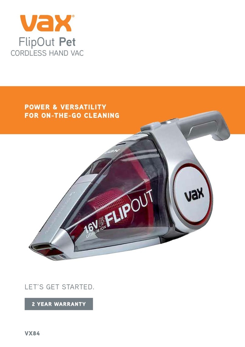 Vax FlipOut Pet VX84 Installation instructions