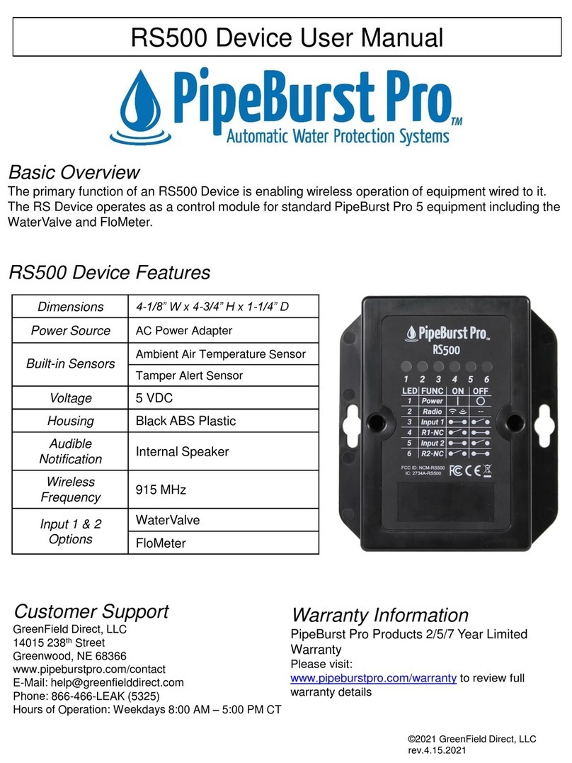 PipeBurst Pro RS500 Device user manual PipeBurst Pro RS500 Device user manual