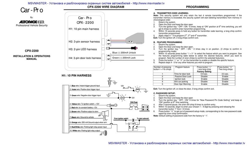 Auto Page Car-Pro CPX-2200 User manual Auto Page Car-Pro CPX-2200 User manual