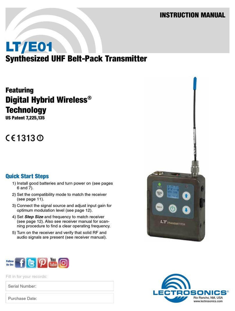 Lectrosonics LT/E01 User manual Lectrosonics LT/E01 User manual