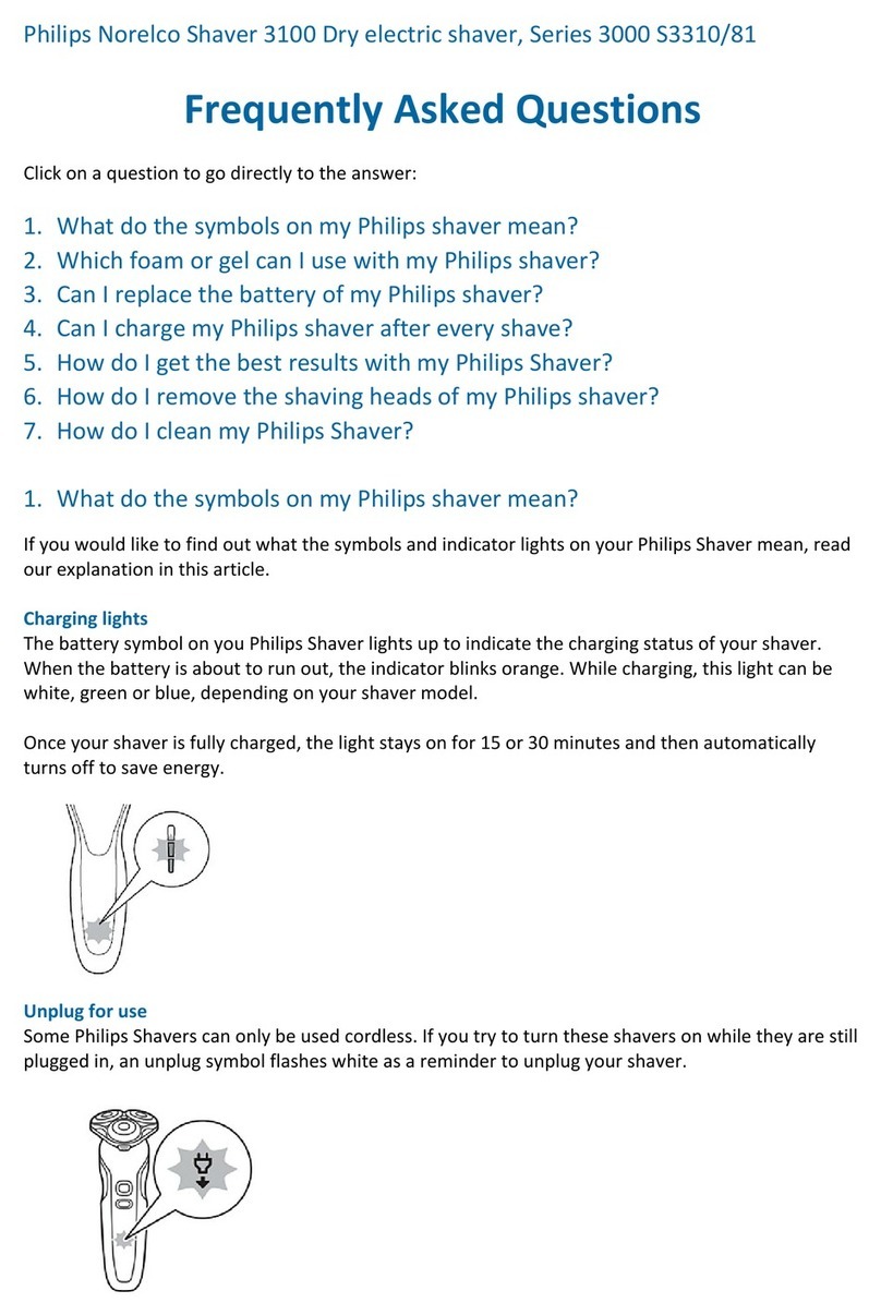 Philips Norelco 3000 Series Instruction Manual Philips Norelco 3000 Series Instruction Manual