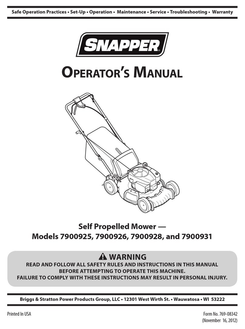 Snapper 7900925 User manual