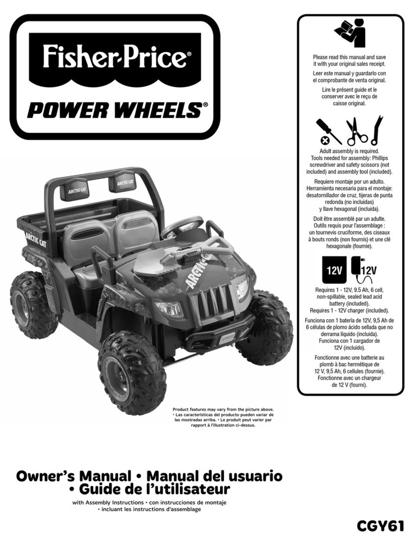 Fisher-Price POWER WHEELS ARCTIC CAT CGY61 owner's manual Fisher-Price POWER WHEELS ARCTIC CAT CGY61 owner's manual