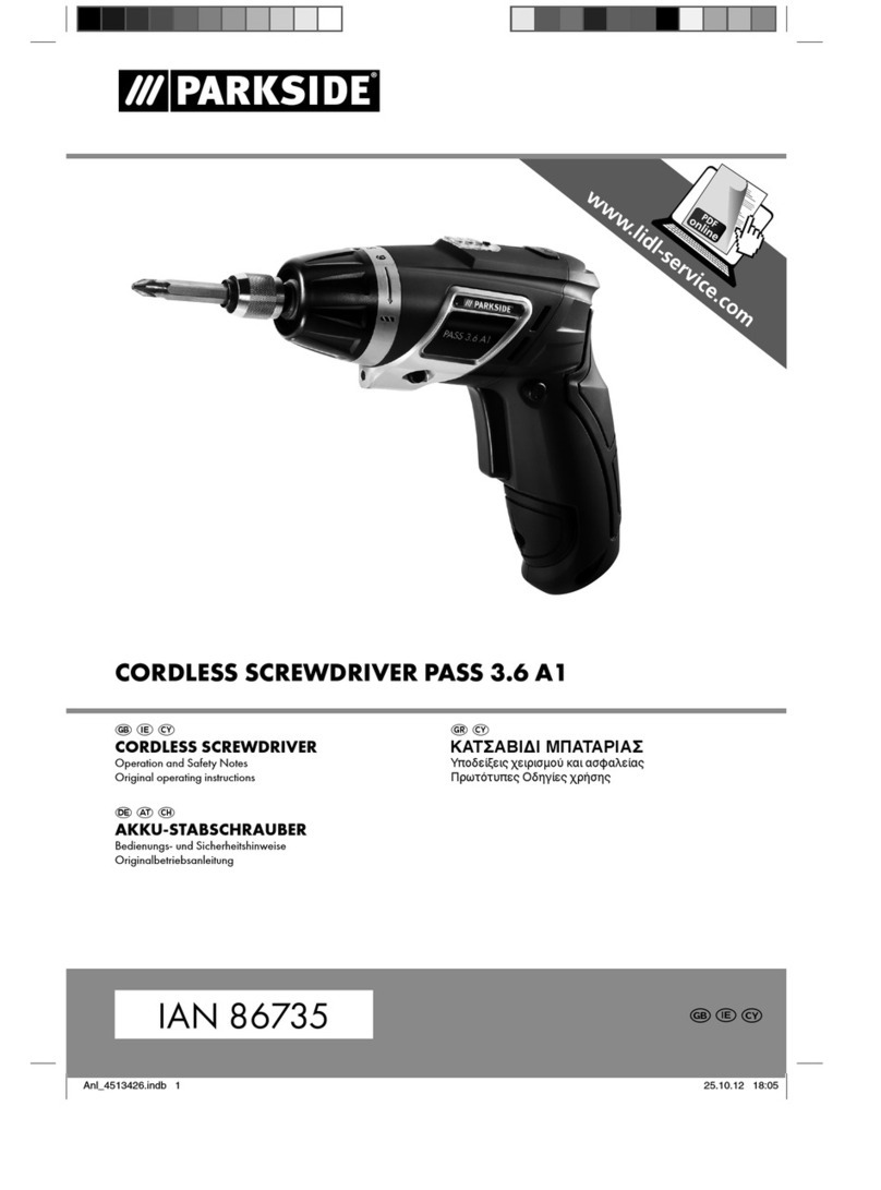 Parkside PASS 3.6 A1 Operation and safety notes