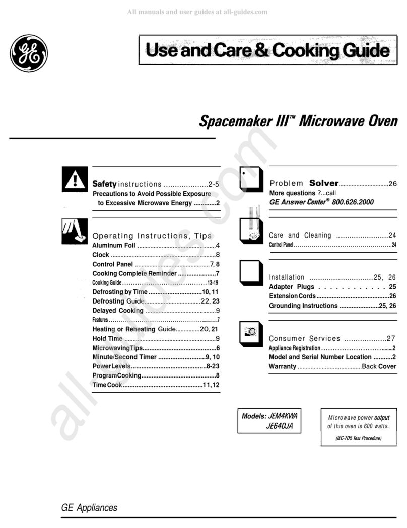 GE Spacemaker III JEM4KWA Use and care manual