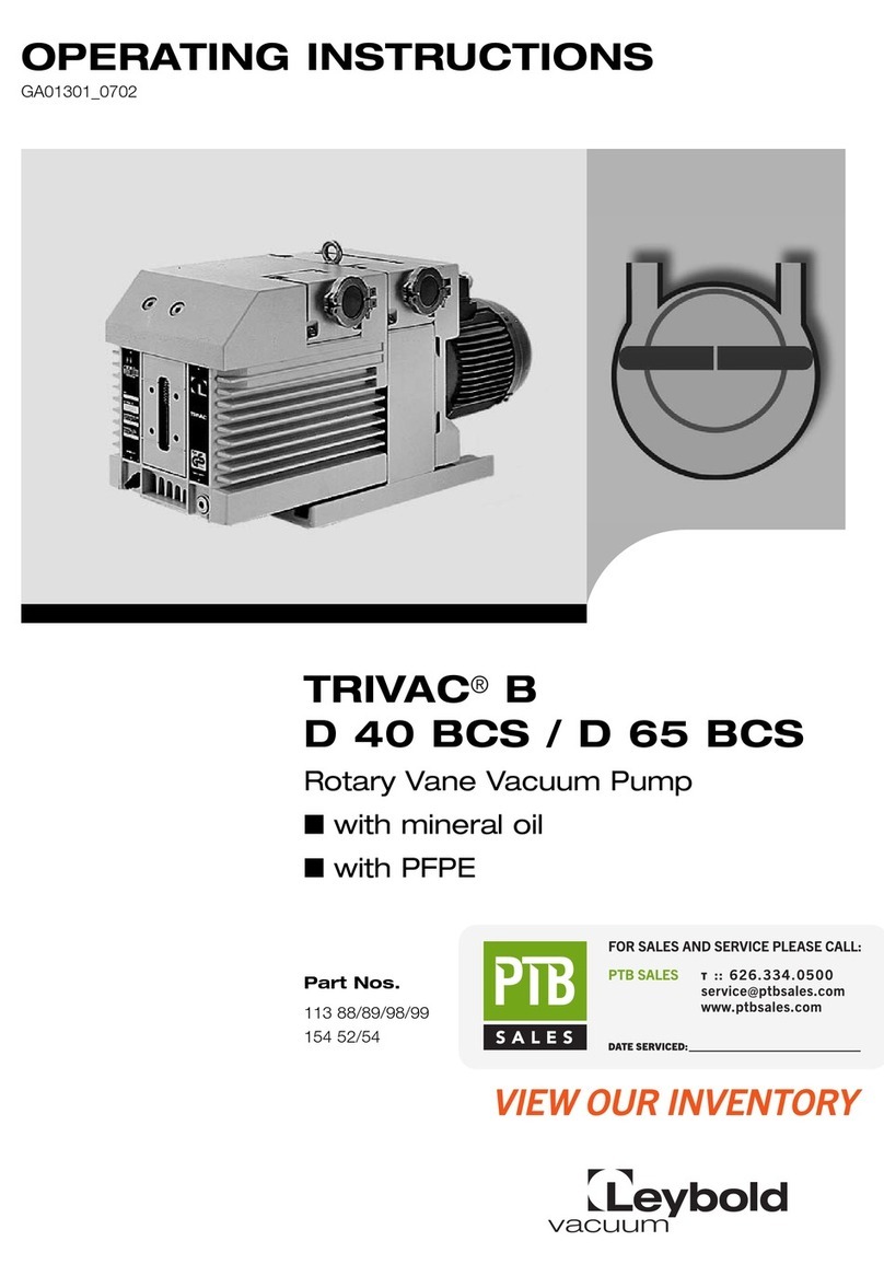 Leybold vacuum TRIVAC B D 40 BCS operating instructions Leybold vacuum TRIVAC B D 40 BCS operating instructions
