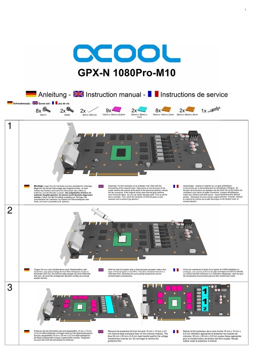 Alphacool GPX-N 1080Pro-M10 User manual
