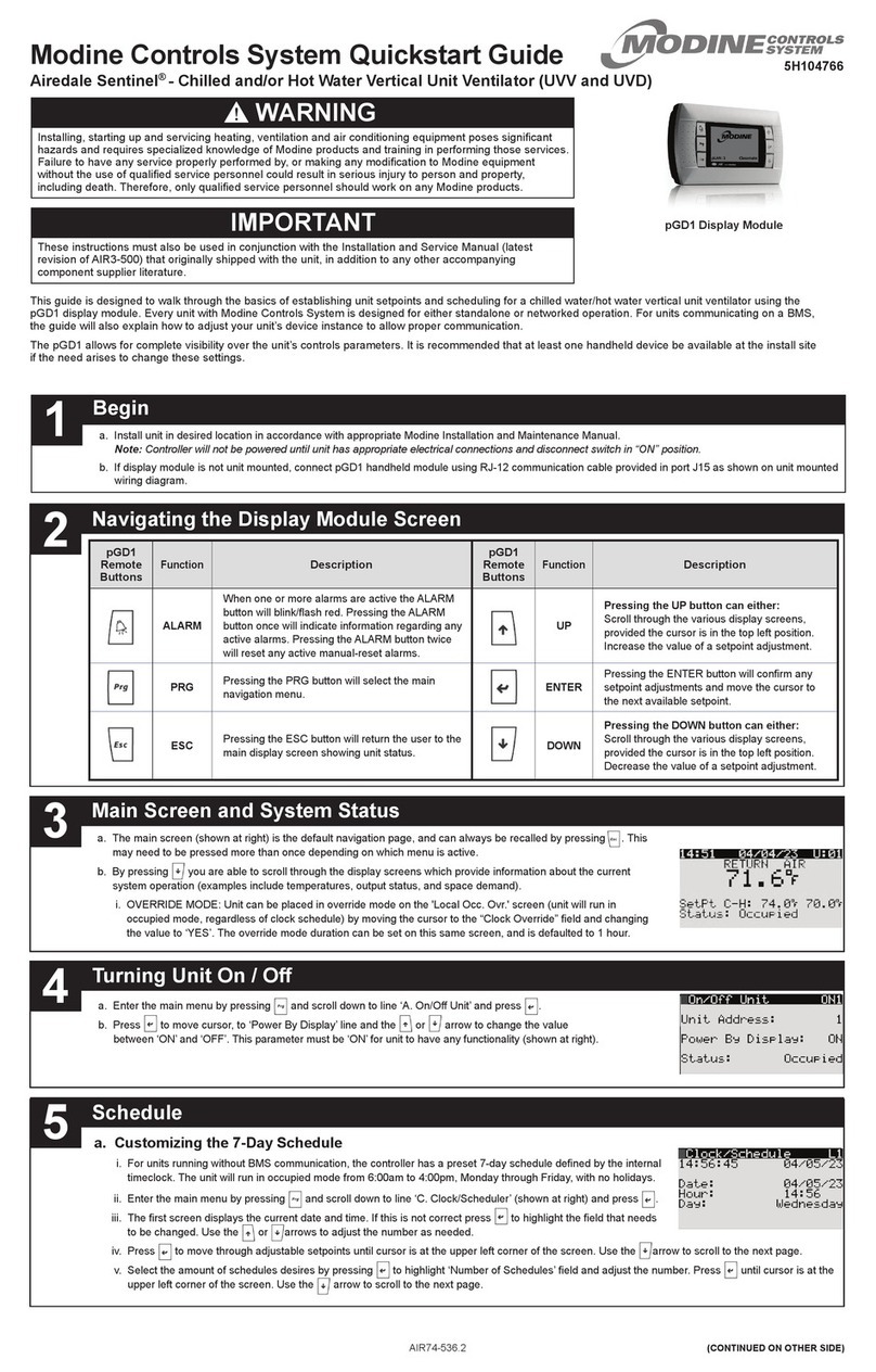 Modine Manufacturing 5H104766 User manual Modine Manufacturing 5H104766 User manual