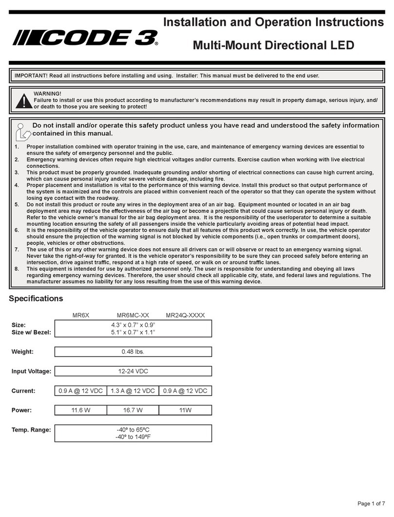Code 3 MR6 Series Owner's manual