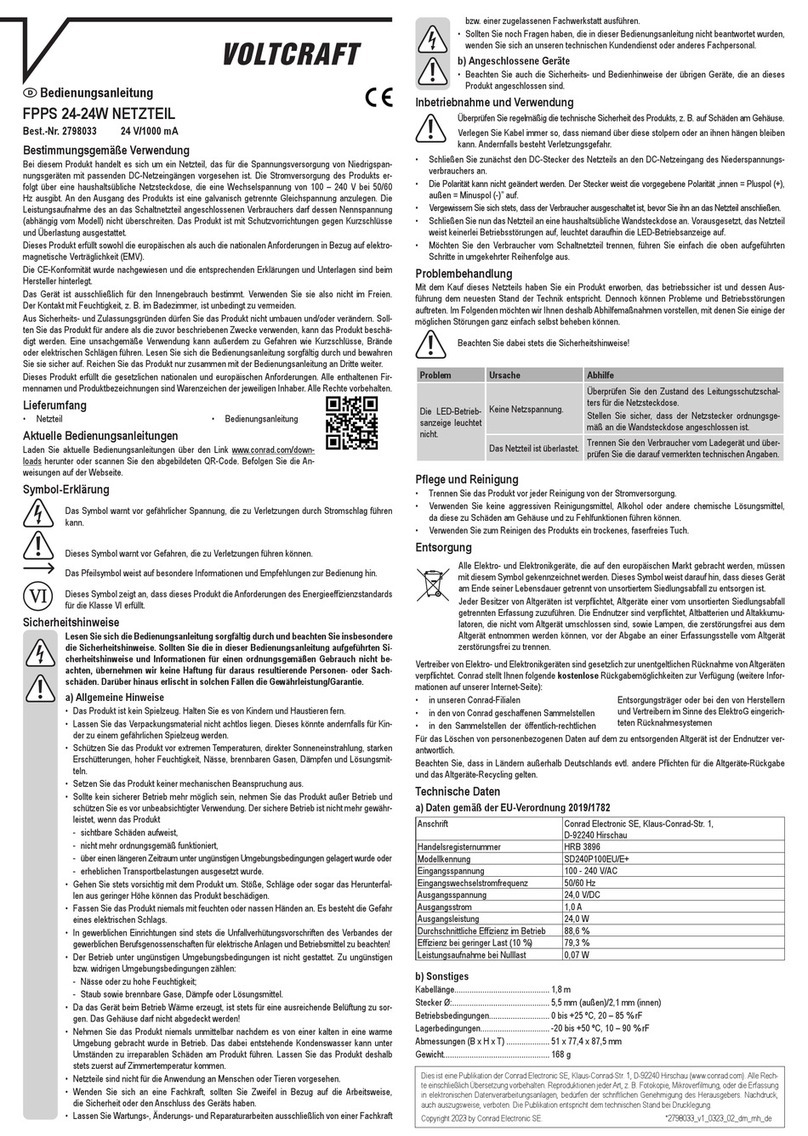 VOLTCRAFT FPPS 24-24W operating instructions