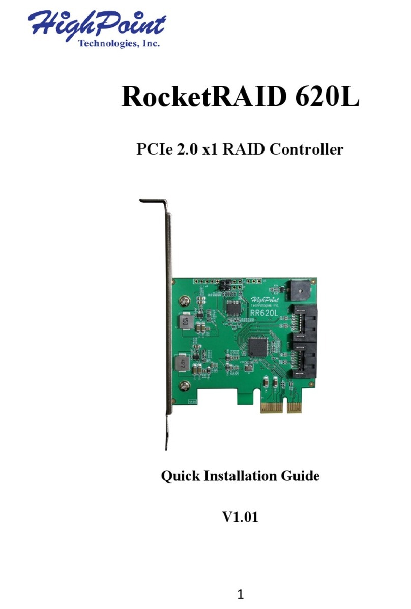 HighPoint RocketRAID 620L Quick installation guide