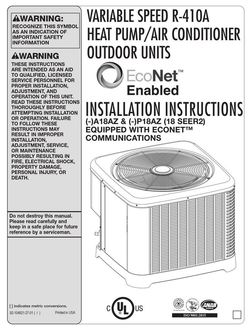 Rheem A18AZ Series User manual
