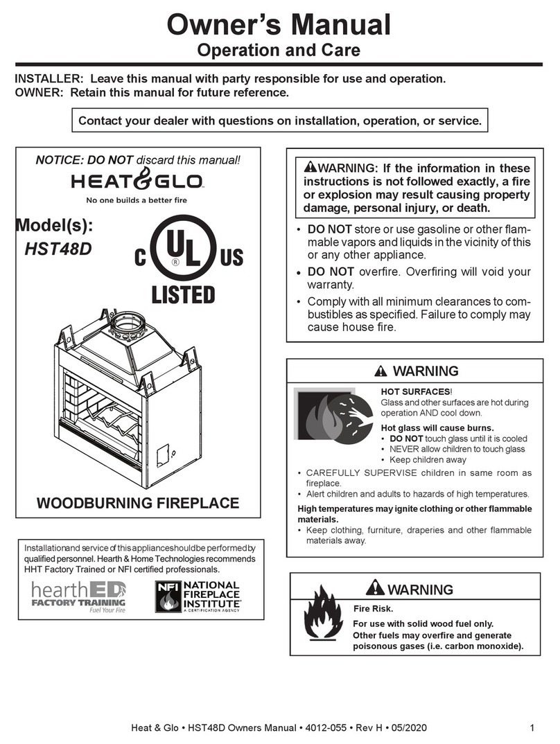 Heat & Glo Wood Burning Fireplace HST-48D User manual