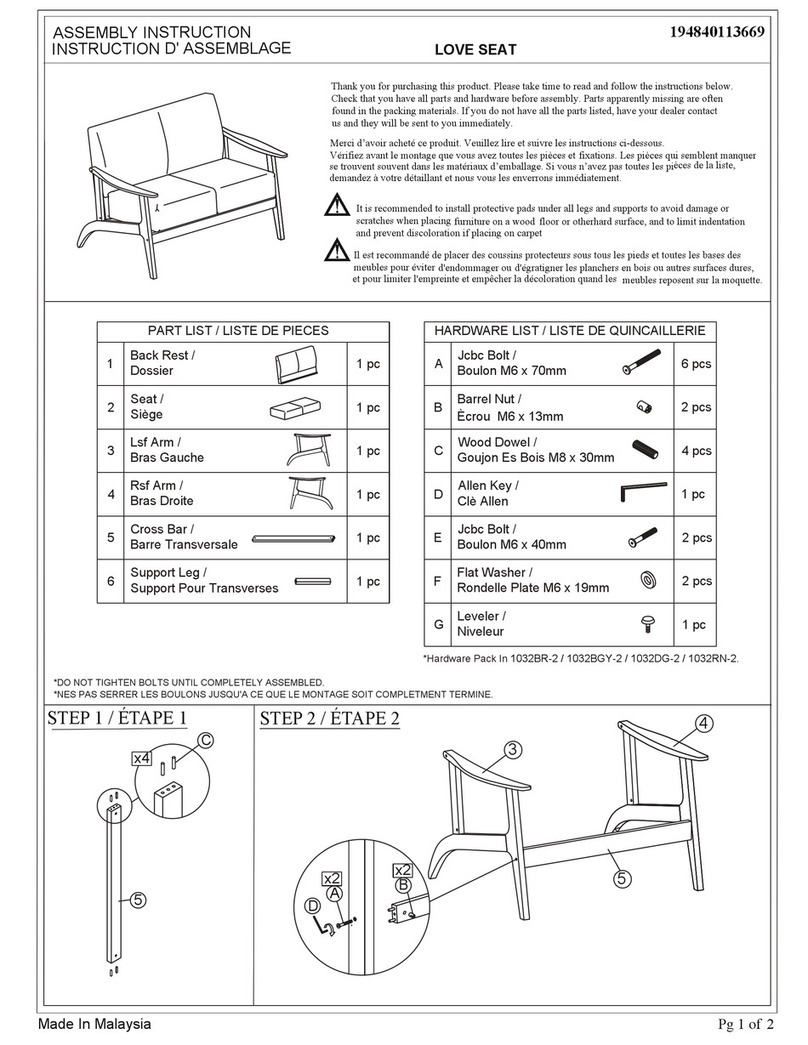 Homelegance 1032BR-2 User manual Homelegance 1032BR-2 User manual