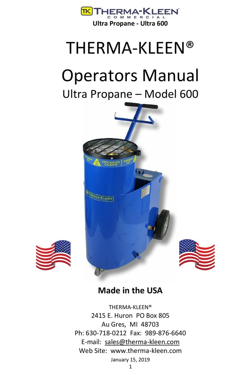 THERMA-KLEEN Ultra Propane 600 Operator's manual THERMA-KLEEN Ultra Propane 600 Operator's manual