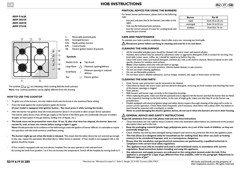 Whirlpool AKM 516/JA User manual