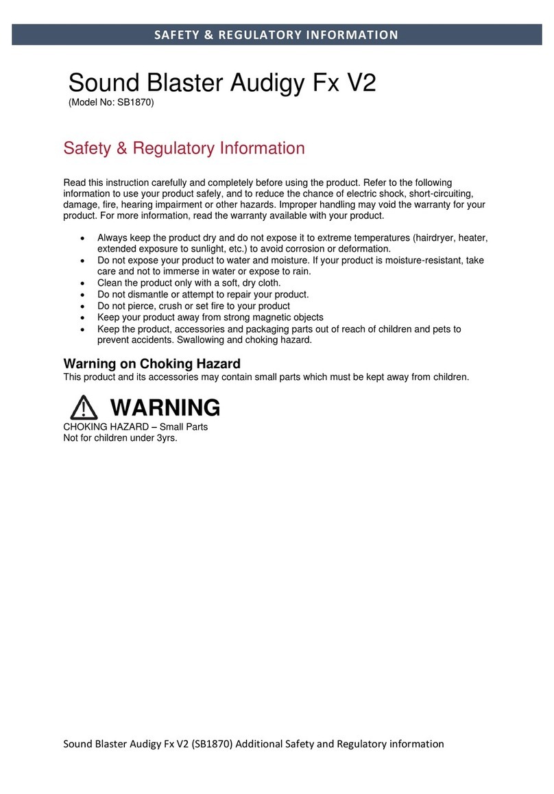Creative Sound Blaster Audigy Fx V2 User manual Creative Sound Blaster Audigy Fx V2 User manual