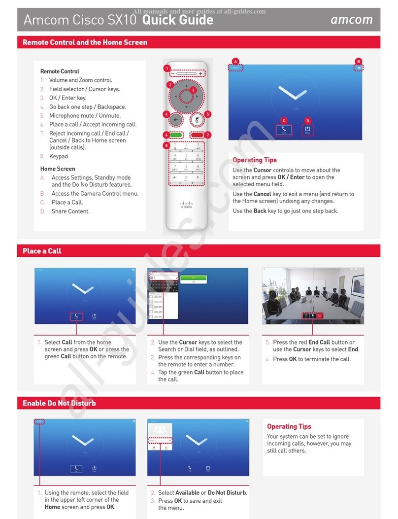 Cisco TelePresence SX10 User manual Cisco TelePresence SX10 User manual