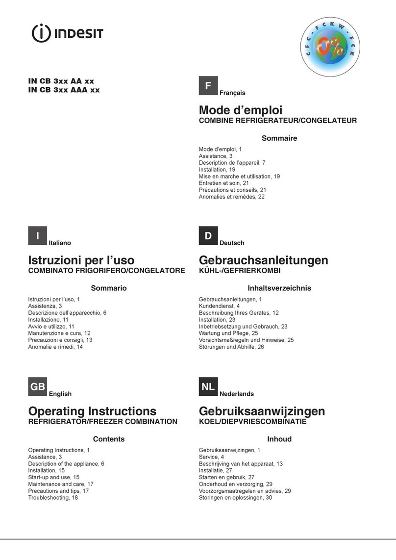 Indesit IN CB 3 AAA Series operating instructions