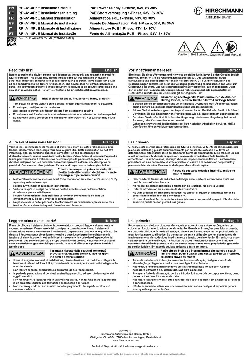 Belden Hirschmann RPI-A1-8PoE installation manual