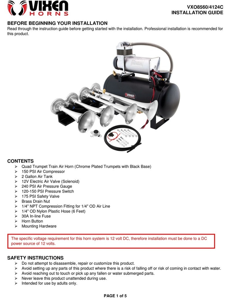 Vixen Horns VXO8560/4124C installation guide Vixen Horns VXO8560/4124C installation guide