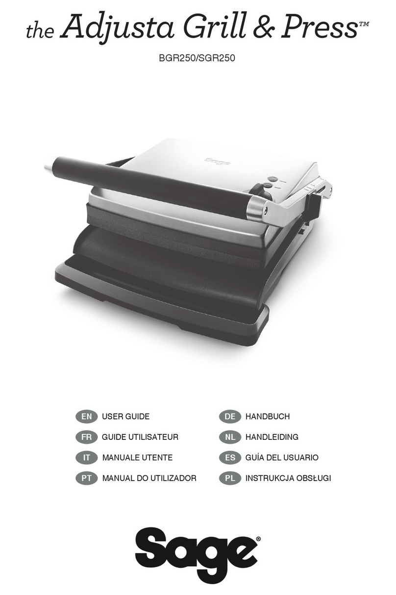 Sage the Adjusta Grill & Press SGR250BSS4EEU1 user guide