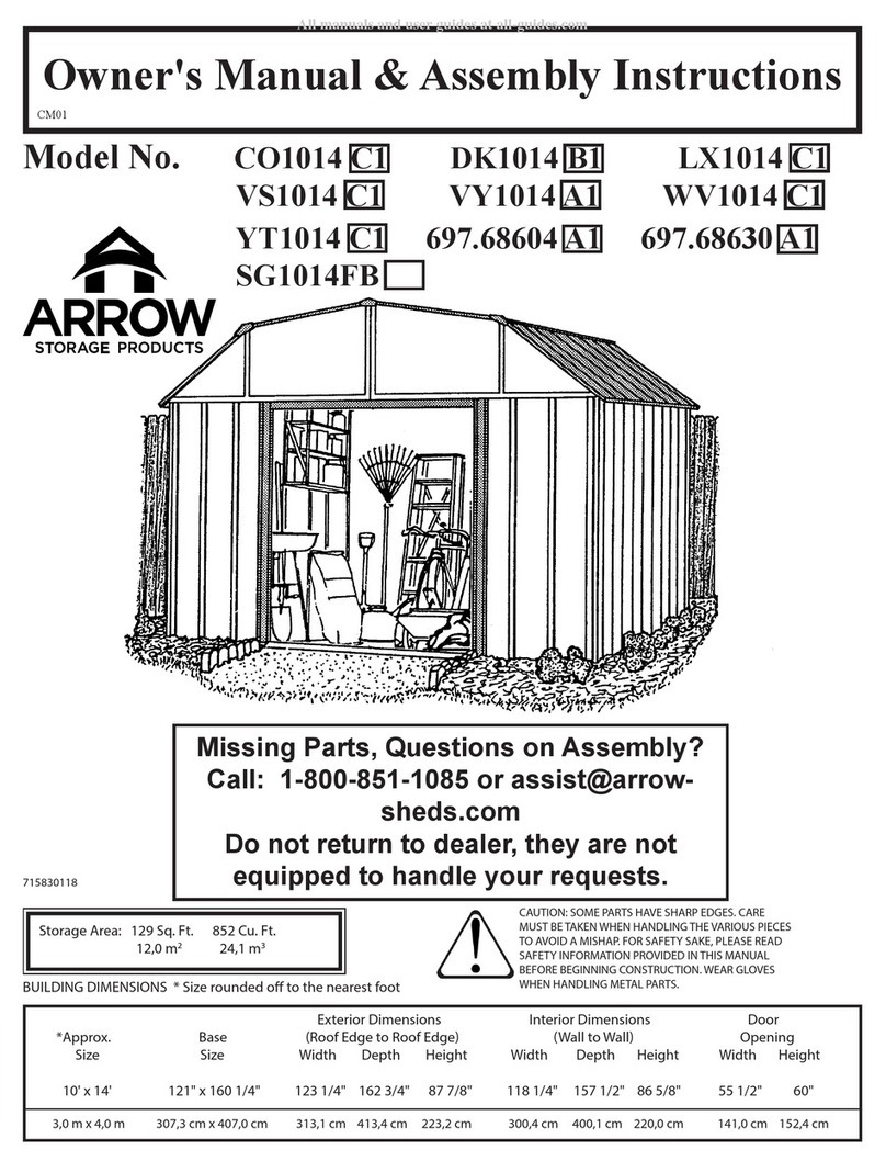 Arrow Storage Products CO1014 owner's manual