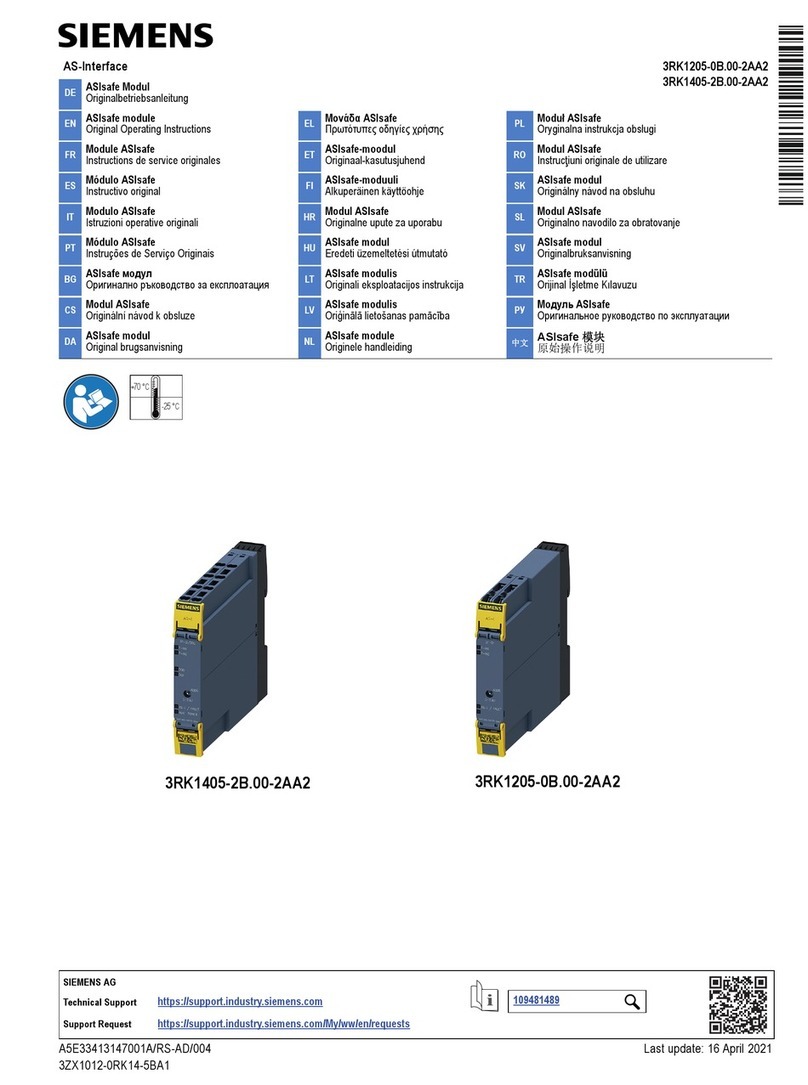 Siemens AS-Interface ASIsafe 3RK1205-0B.00-2AA2 User manual
