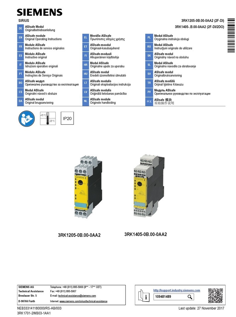 Siemens ASIsafe SIRIUS 3RK1205-0B.00-0AA2 User manual