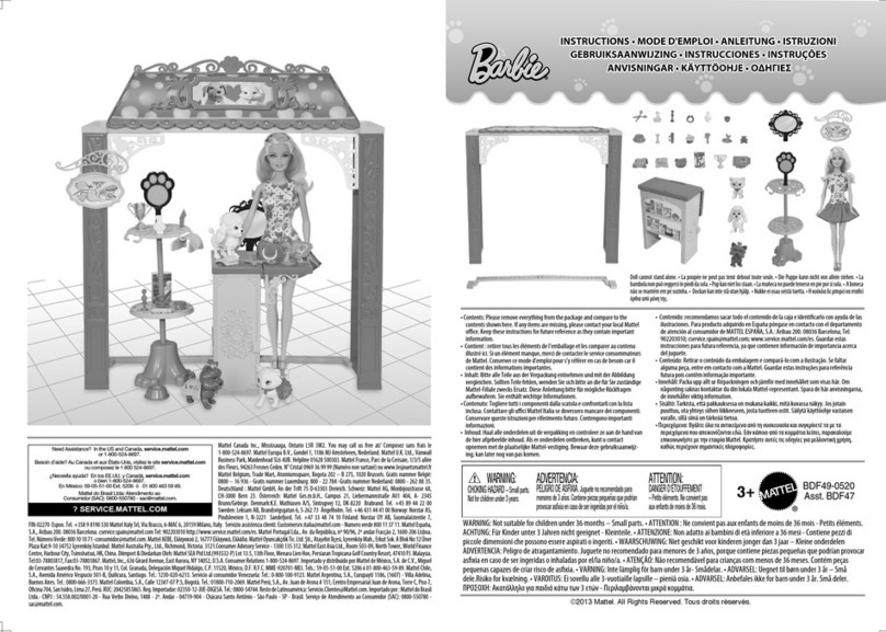 Mattel Barbie BDF49 User manual