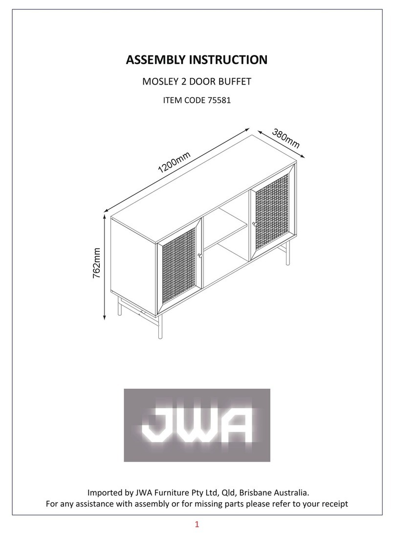 JWA MOSLEY 2 DOOR BUFFET 75581 Assembly instruction