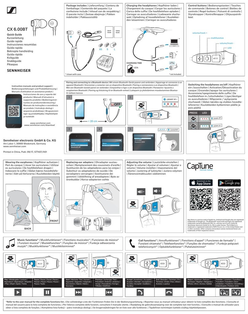 Sennheiser CX 6.00BT quick guide