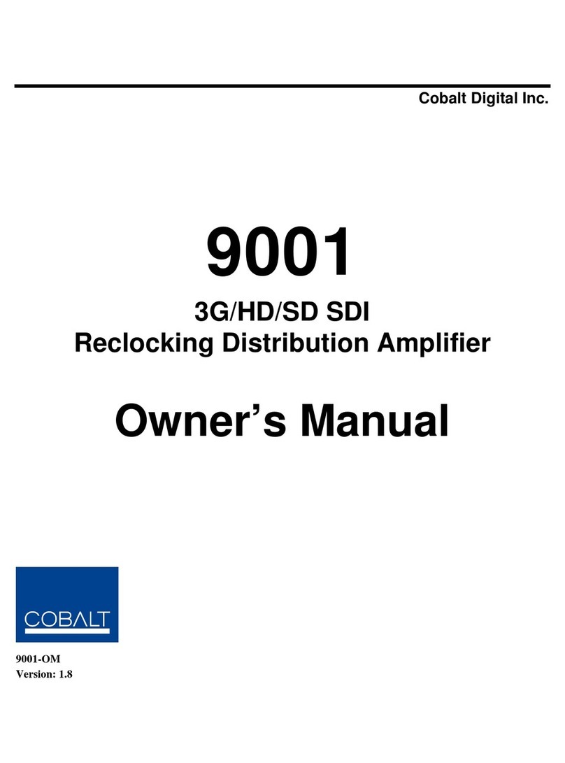 Cobalt Digital Inc 9001 owner's manual