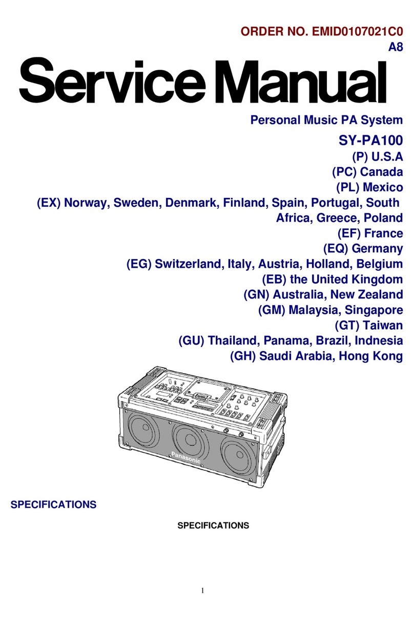 Panasonic SY-PA100 User manual