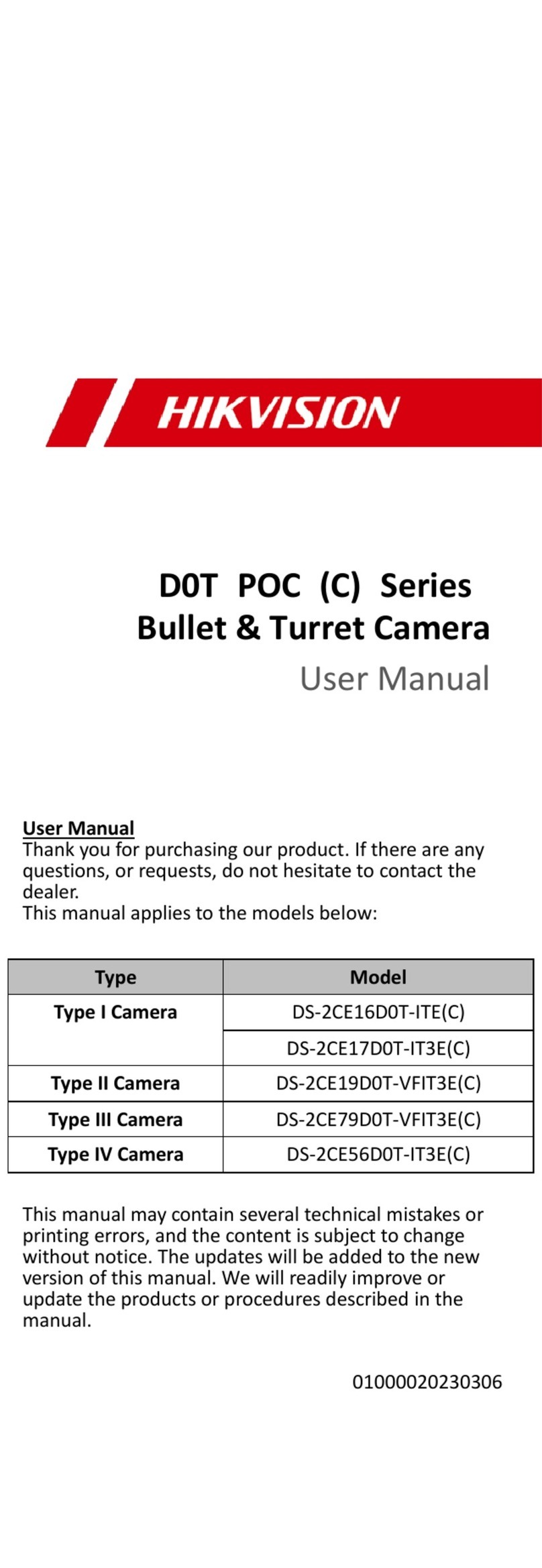 HIK VISION D0T POC C Series User manual HIK VISION D0T POC C Series User manual