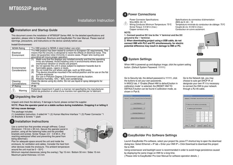 weintek MT8052iP Series User manual