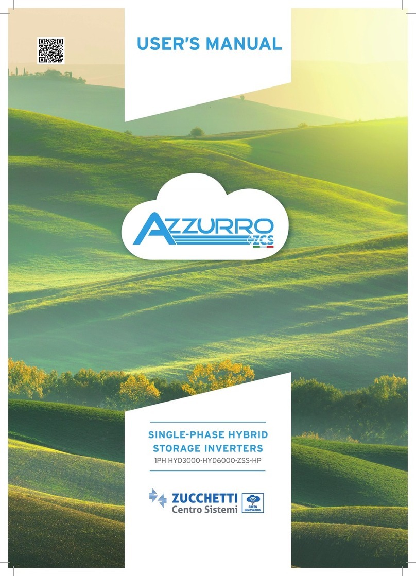 ZUCCHETTI AZZURRO 1PH HYD3000-HYD6000-ZSS-HP user manual