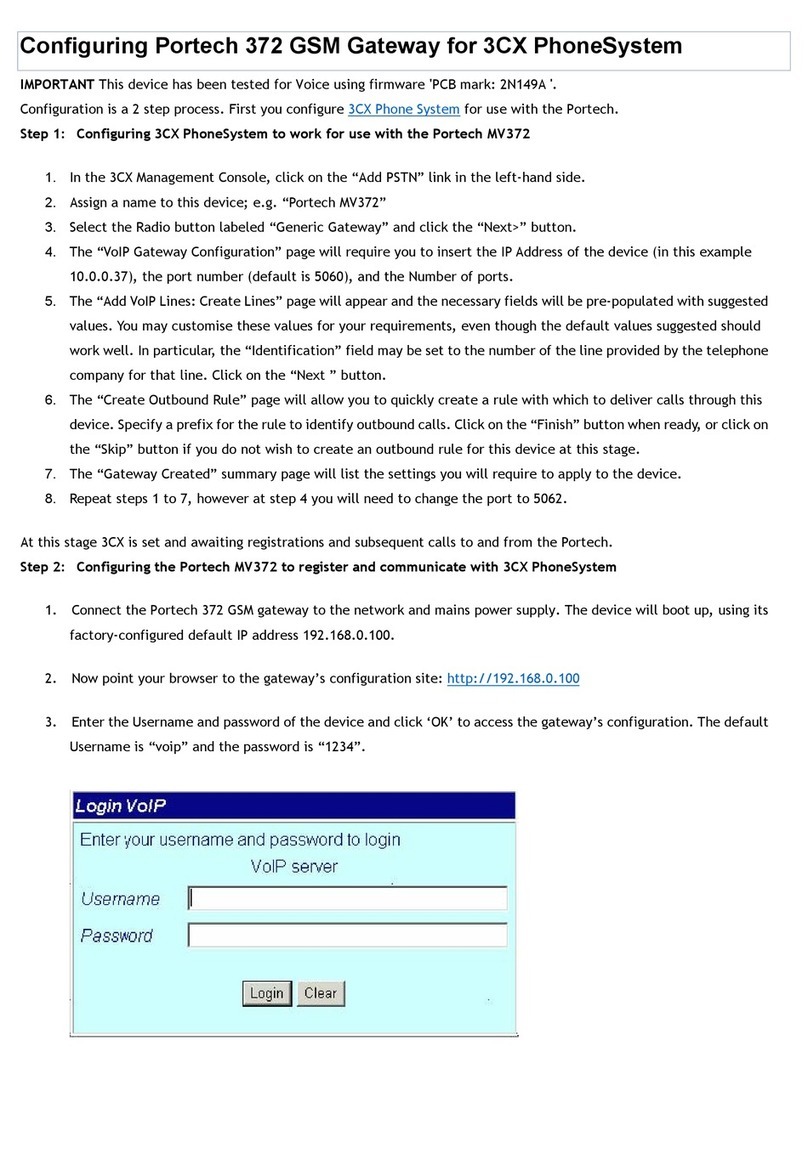Portech 372 Instruction Manual